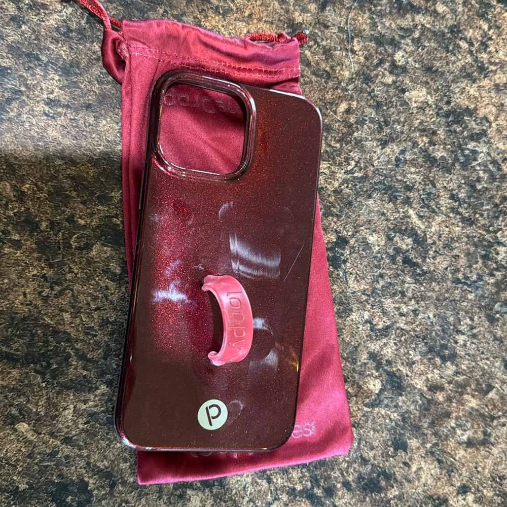 13 Apple Pro Max loopy case. Maroon Shinmer. Used but very good condition